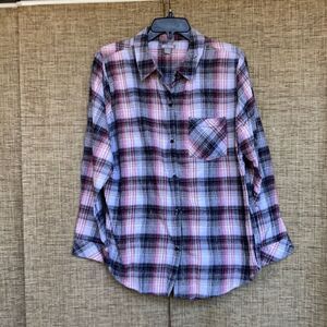 Falls Creek button down flannel shirt metallic thread